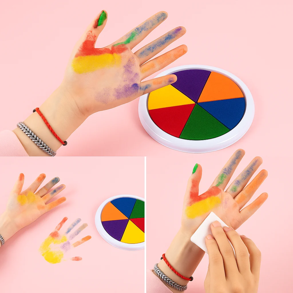 Washable Kids Paint Set – Colorful Finger Painting Wheel with Art Activity Book