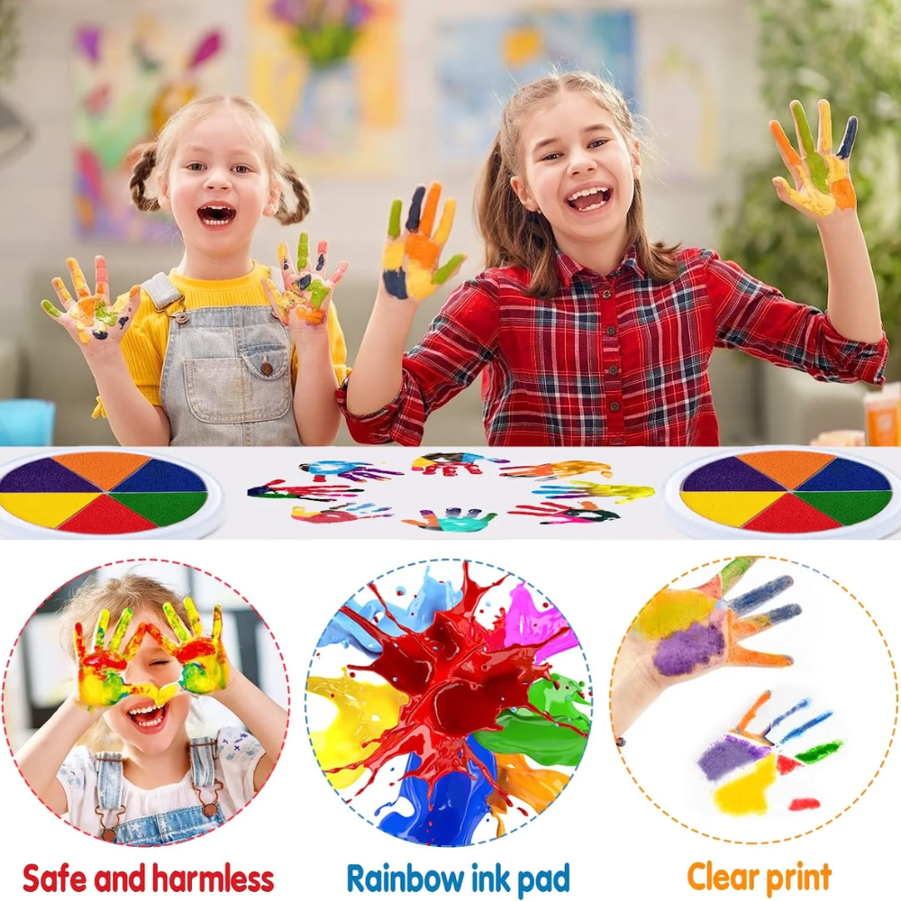 Washable Kids Paint Set – Colorful Finger Painting Wheel with Art Activity Book
