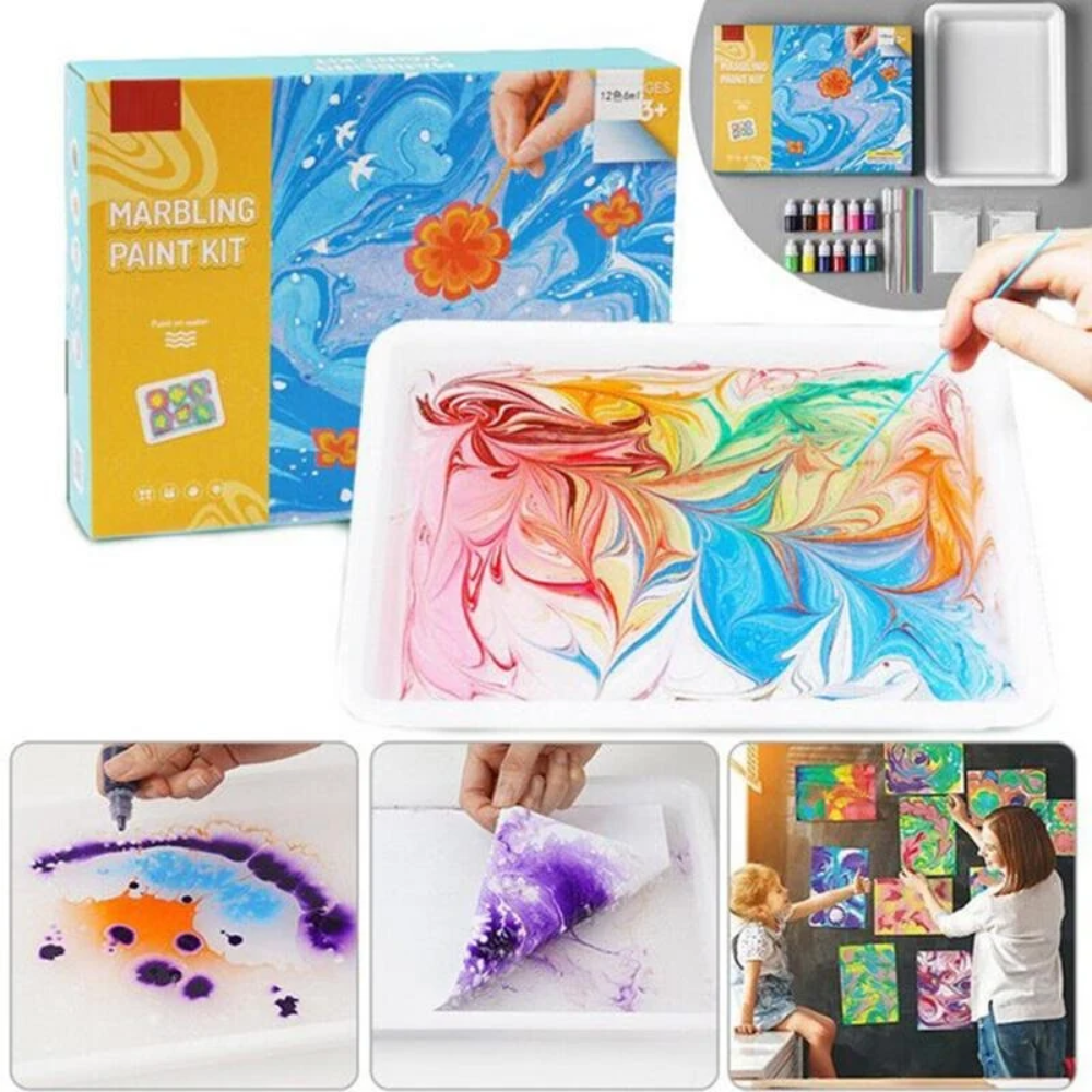 Water Marbling Paint Kit for Kids – Creative Art and Craft Painting Set