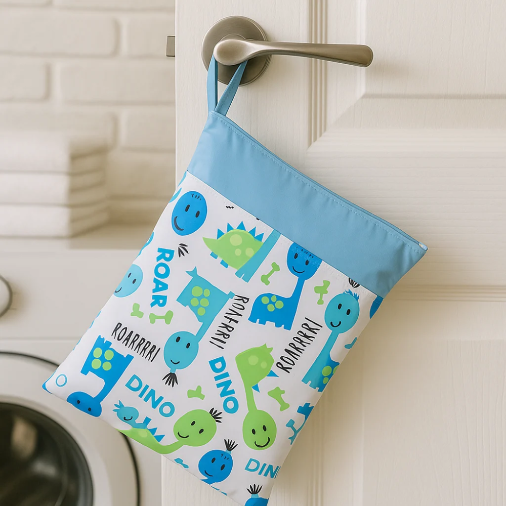 Waterproof Wet Bag for Potty Training – Reusable Double Compartment Storage Bag with Zipper Closure