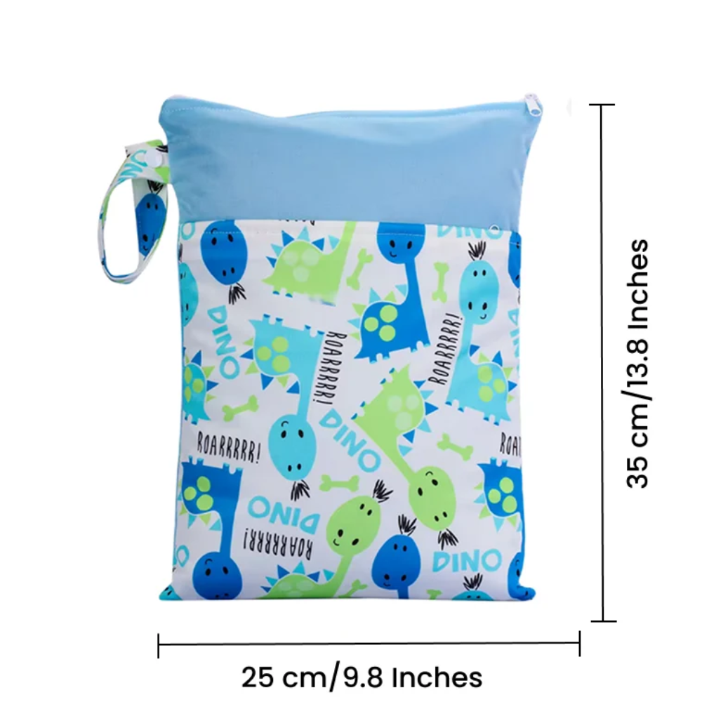 Waterproof Wet Bag for Potty Training – Reusable Double Compartment Storage Bag with Zipper Closure