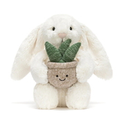 White Bunny with Plant Plush Toy