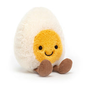 White Happy Egg Character Plush Toy