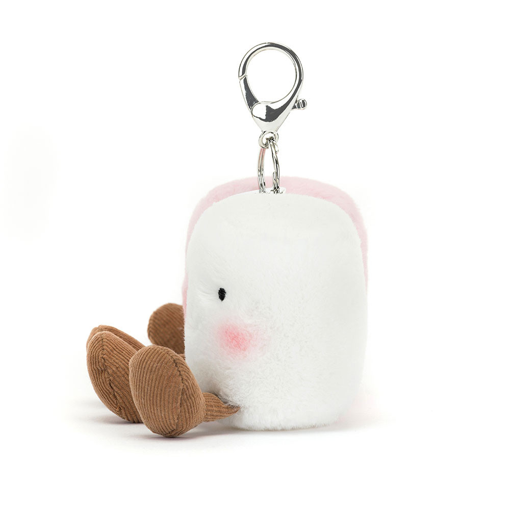 White Pink Marshmallows Bag Charm