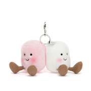 White Pink Marshmallows Bag Charm