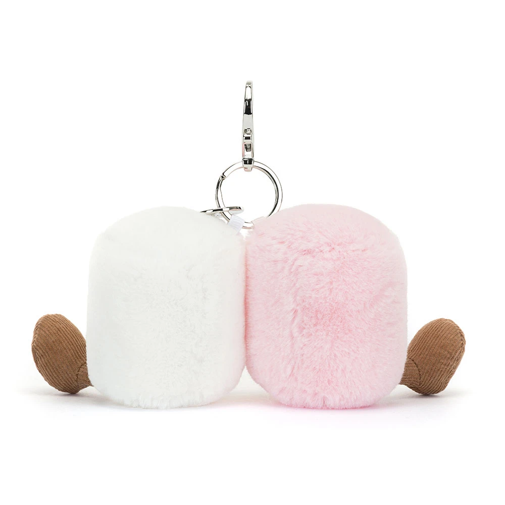 White Pink Marshmallows Bag Charm
