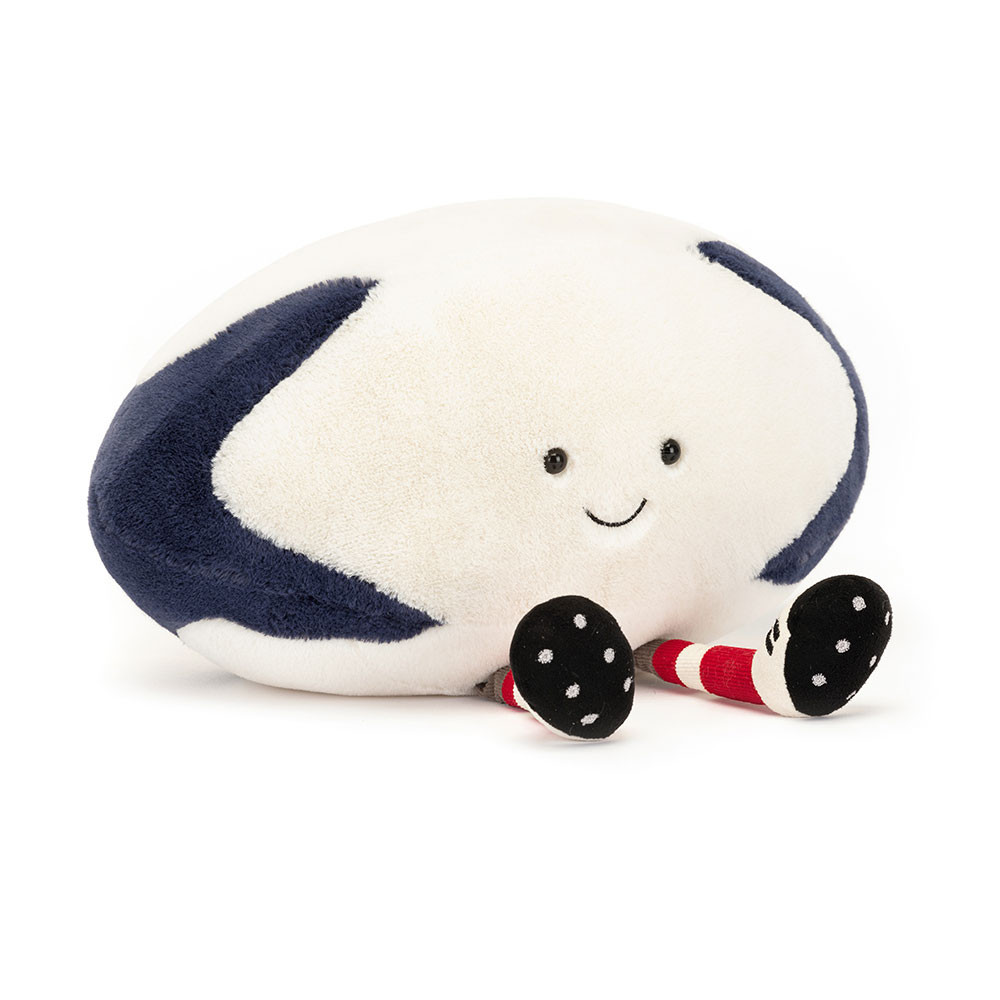 White Rugby Ball Plush Toy