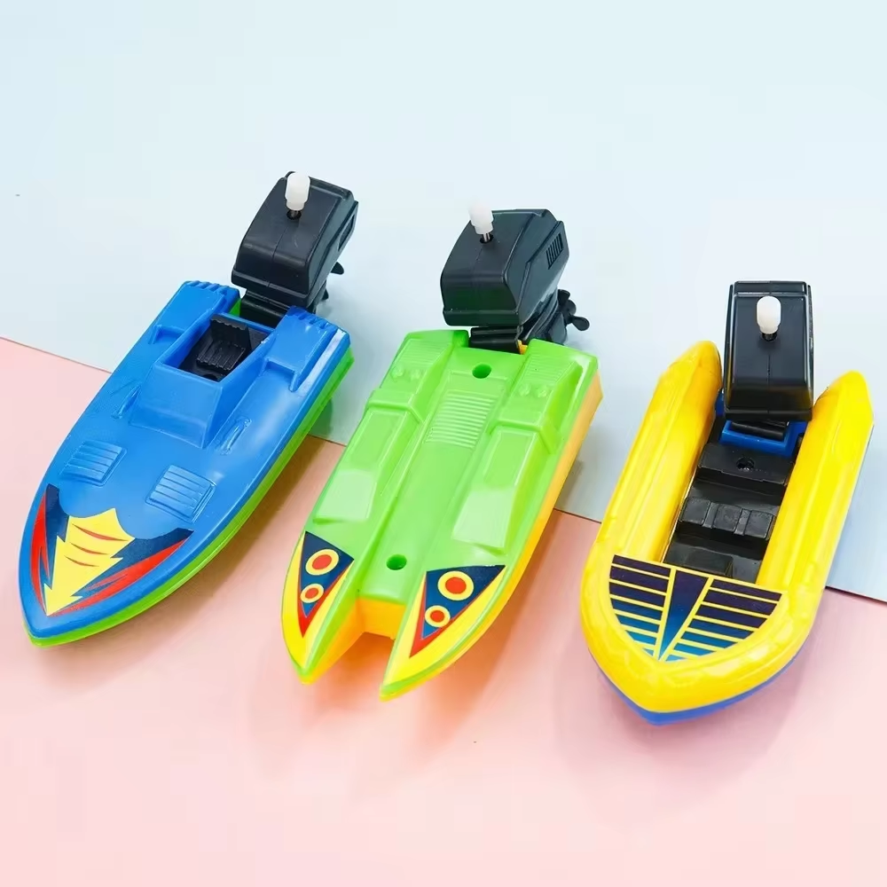 Wind-Up Boat Bath Toy for Kids – Floating Motor Boat Water Toy