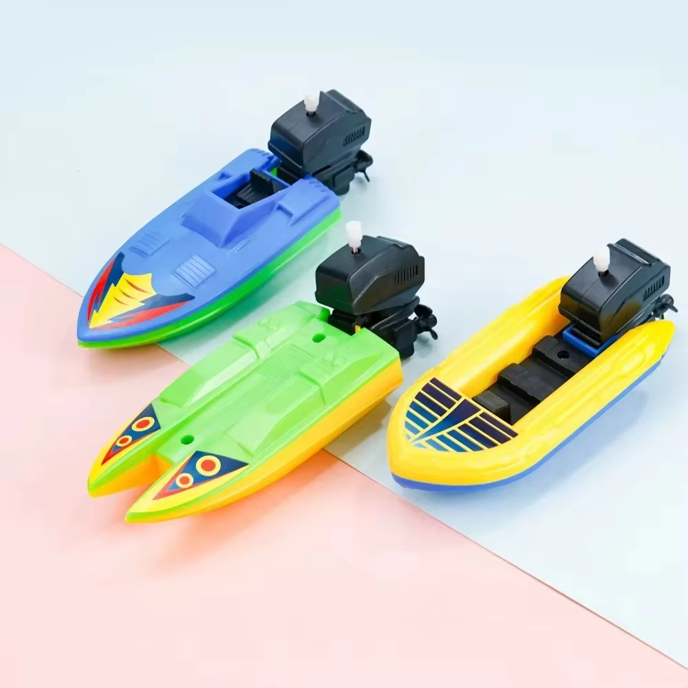 Wind-Up Boat Bath Toy for Kids – Floating Motor Boat Water Toy