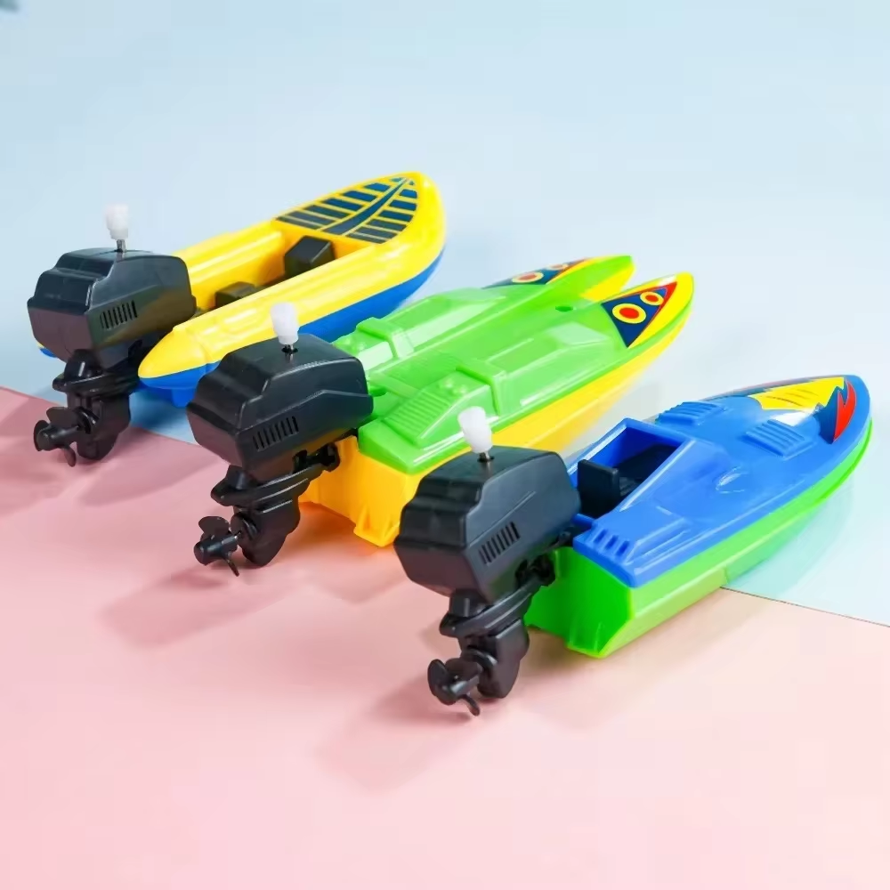 Wind-Up Boat Bath Toy for Kids – Floating Motor Boat Water Toy