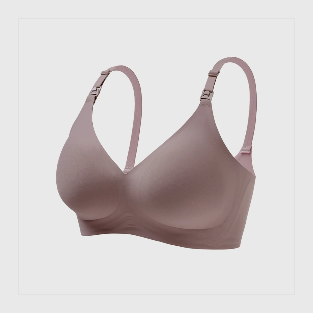 Women's Seamless Nursing Bra – Wireless Maternity Bra with Breastfeeding Clips and Adjustable Straps