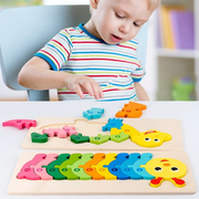 Wooden Animal Number Puzzle – Educational Counting & Matching Toy for Kids