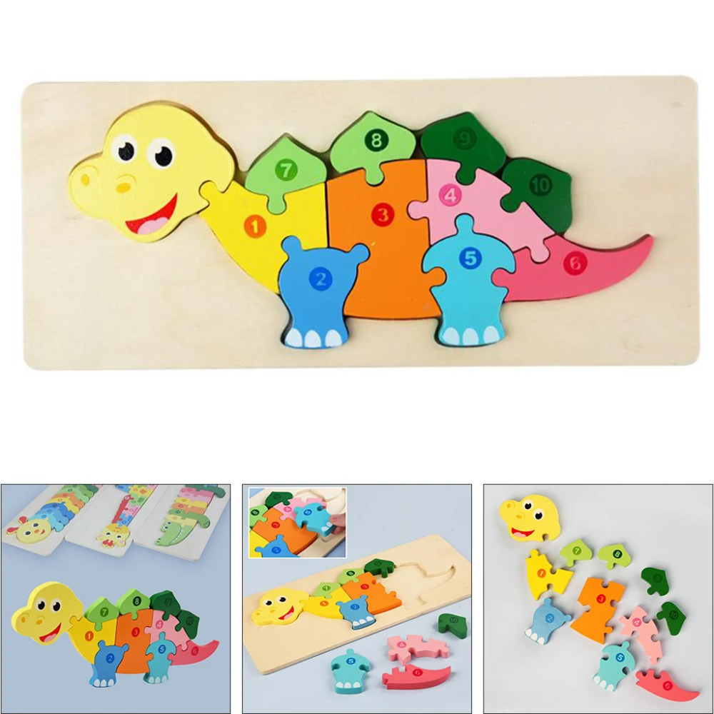 Wooden Animal Number Puzzle – Educational Counting & Matching Toy for Kids