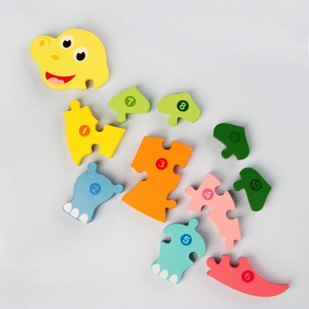 Wooden Animal Number Puzzle – Educational Counting & Matching Toy for Kids