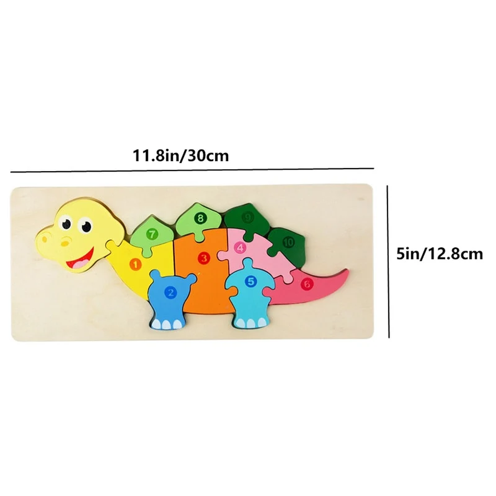 Wooden Animal Number Puzzle – Educational Counting & Matching Toy for Kids