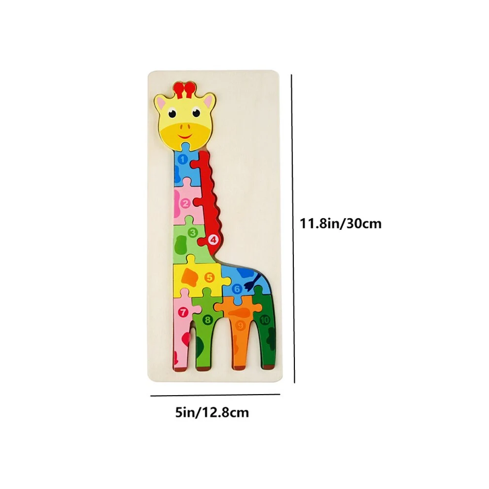 Wooden Animal Number Puzzle – Educational Counting & Matching Toy for Kids