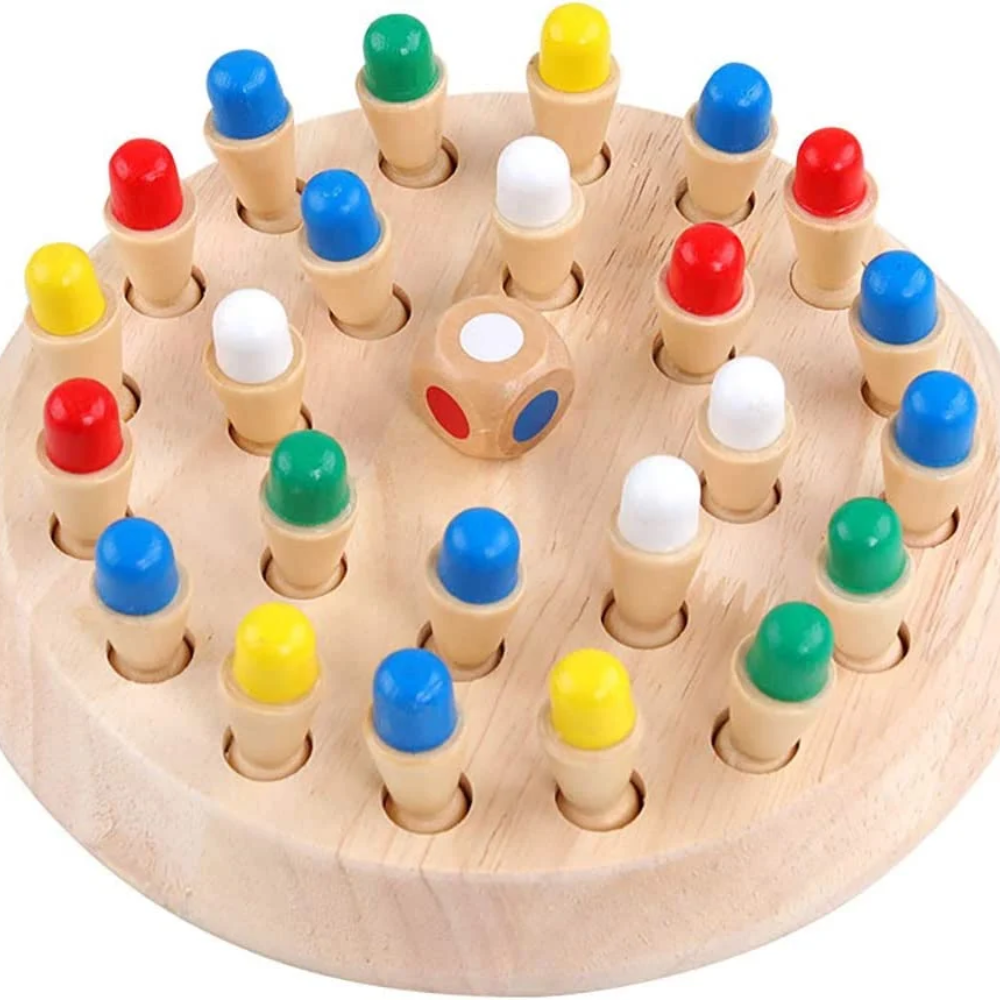 Wooden Memory Matching Game – Educational Color Recognition and Memory Board Game for Kids