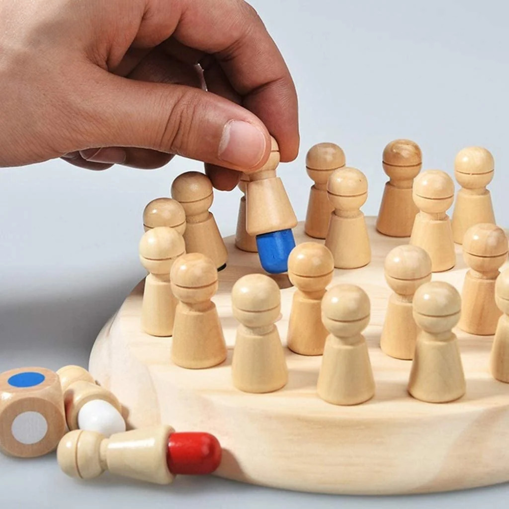 Wooden Memory Matching Game – Educational Color Recognition and Memory Board Game for Kids