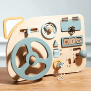 Wooden Montessori Steering Wheel Toy – Interactive Pretend Driving Toy for Kids