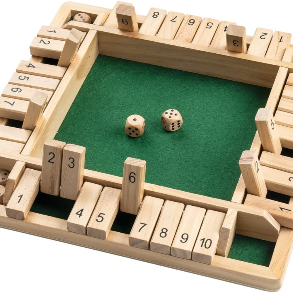 Wooden Number Board Game – Educational Math & Family Dice Game