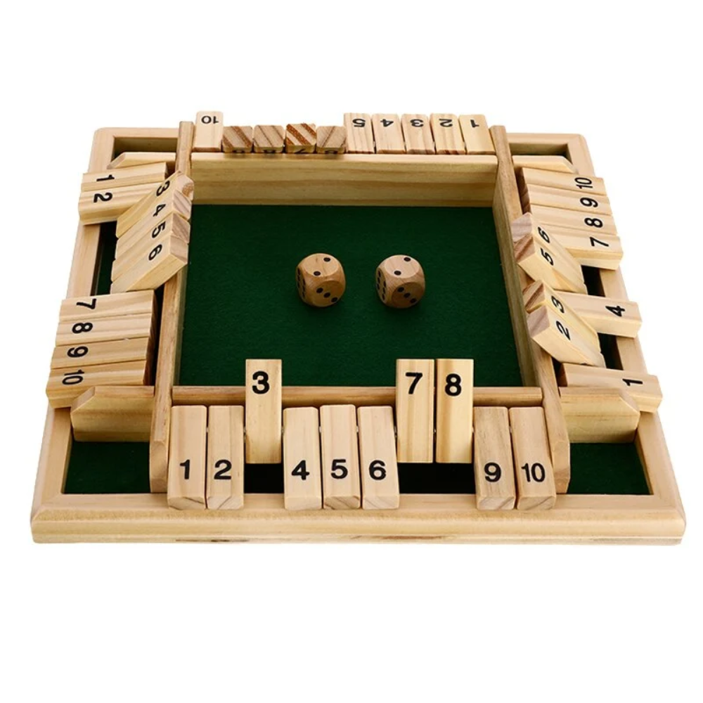 Wooden Number Board Game – Educational Math & Family Dice Game