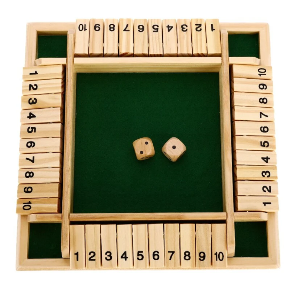 Wooden Number Board Game – Educational Math & Family Dice Game