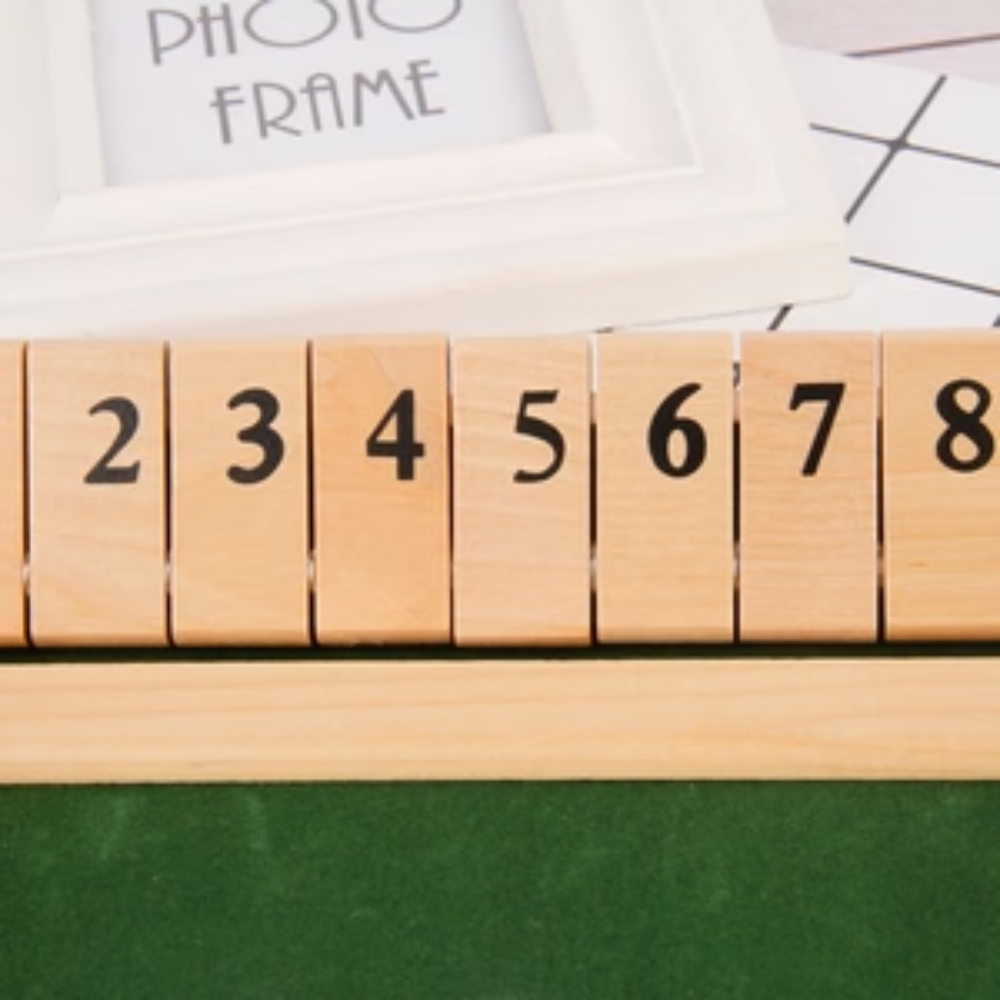 Wooden Shut The Box Game – Classic Dice Math Board Game for Kids and Adults
