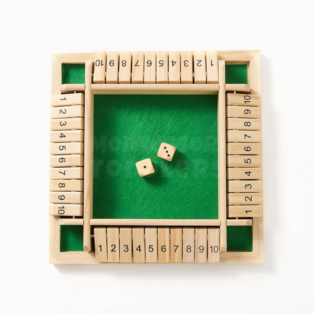 Wooden Shut the Box Dice Game – Educational Math and Strategy Board Game