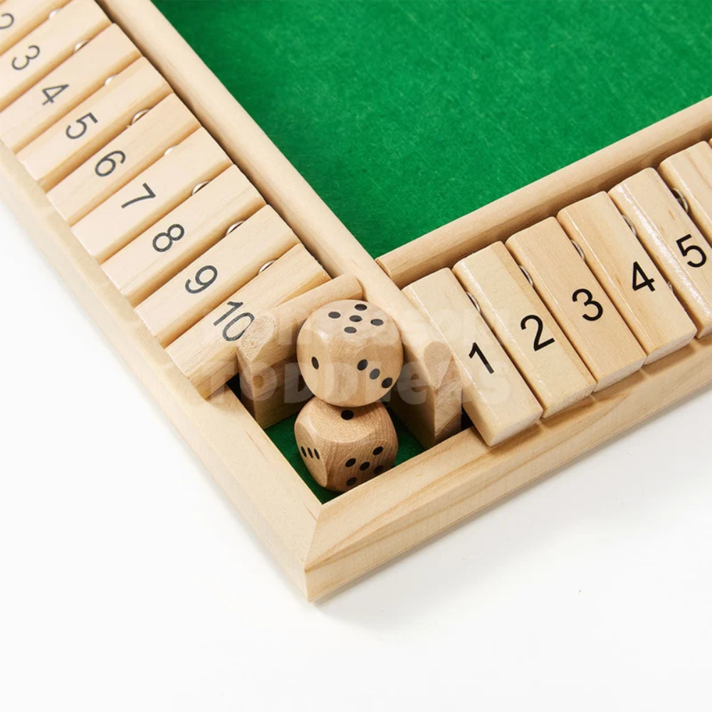 Wooden Shut the Box Dice Game – Educational Math and Strategy Board Game