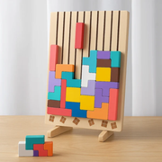 Wooden Stacking Puzzle – Montessori Color and Shape Game