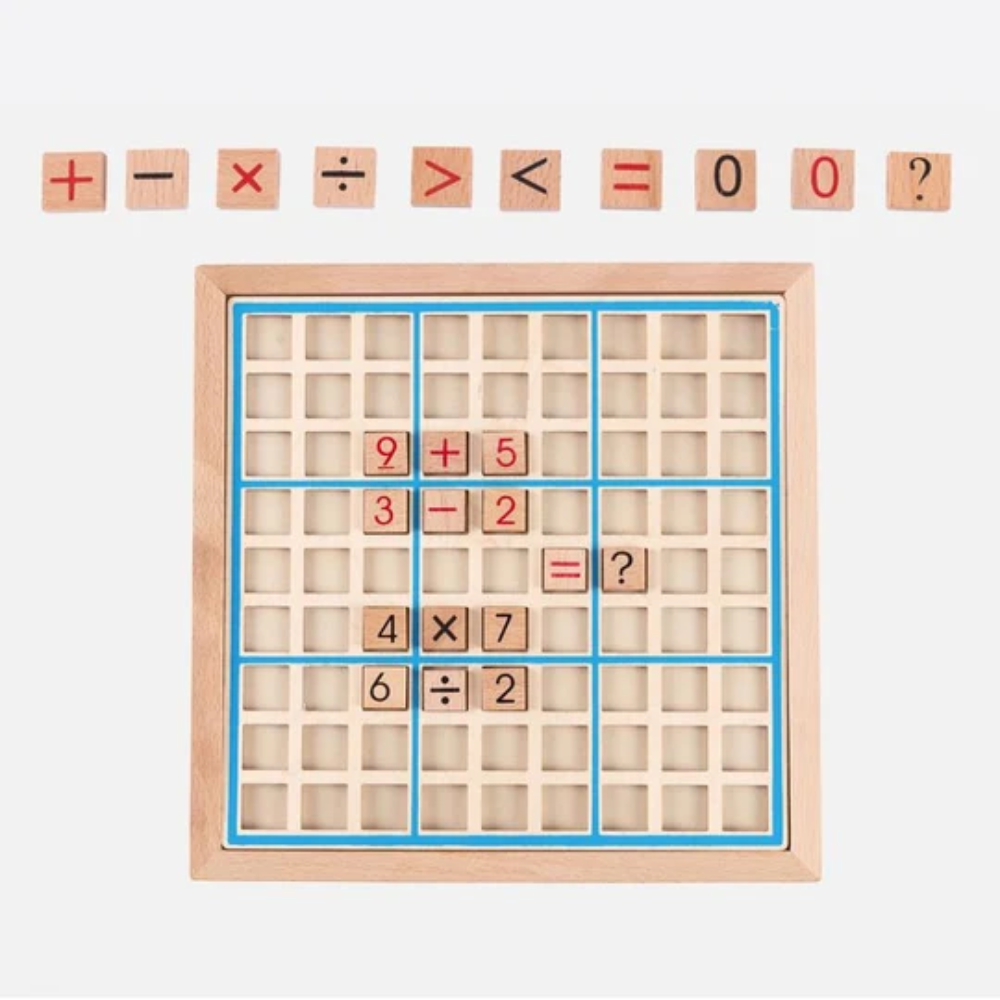 Wooden Sudoku Puzzle Board – Classic Number Logic Game with Storage Drawers