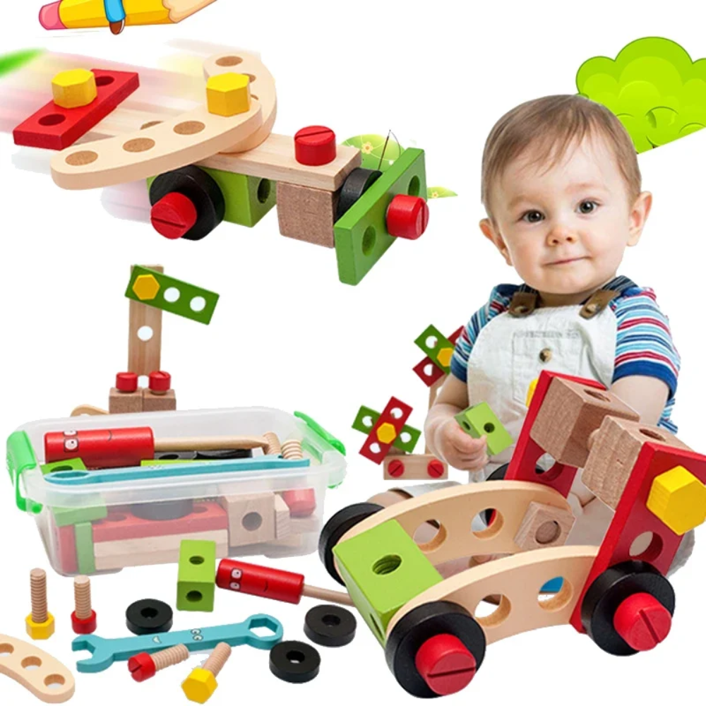 Wooden Tool Box Playset – DIY Construction & Pretend Repair Toy for Kids
