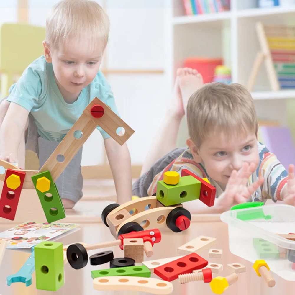 Wooden Tool Box Playset – DIY Construction & Pretend Repair Toy for Kids