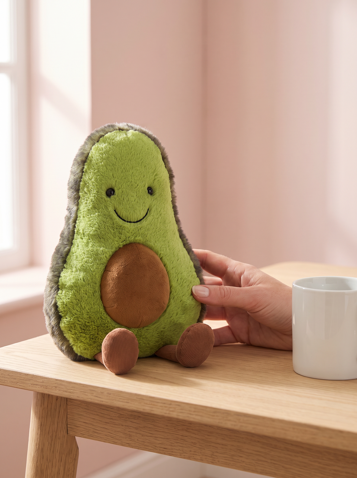 Avocado Plush Toy styled in a home setting