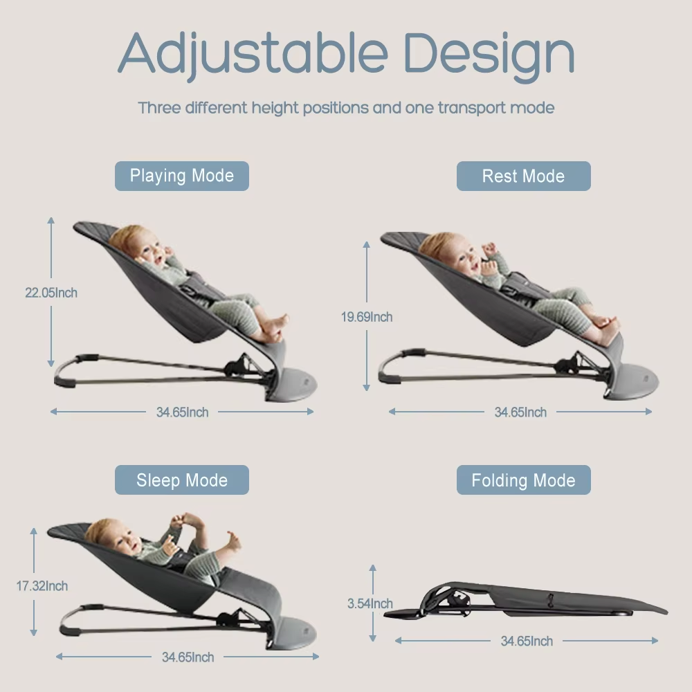 Baby Bouncer | Foldable Adjustable Frame