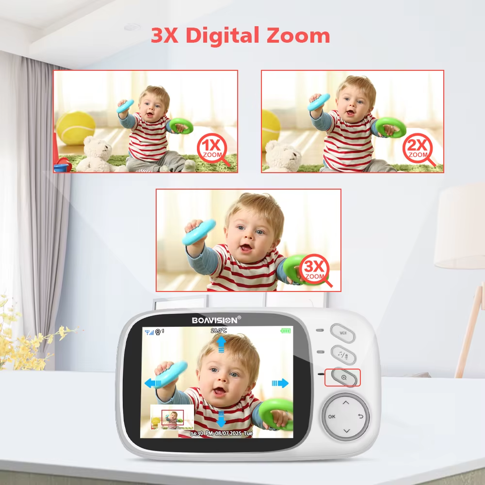 Baby Monitor Camera Video Display | Night Vision Audio