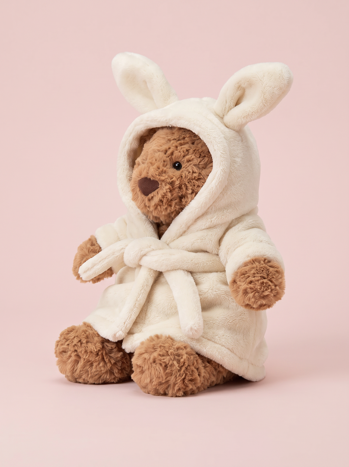 Bathrobe Teddy Bear Plush Toy angled studio view