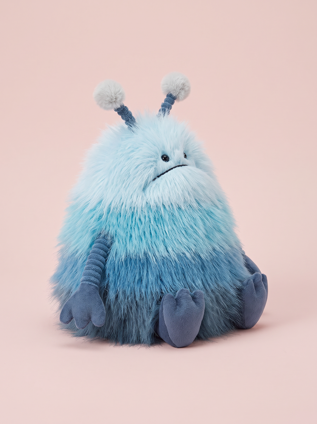 Blue Alien Plush Toy angled studio view