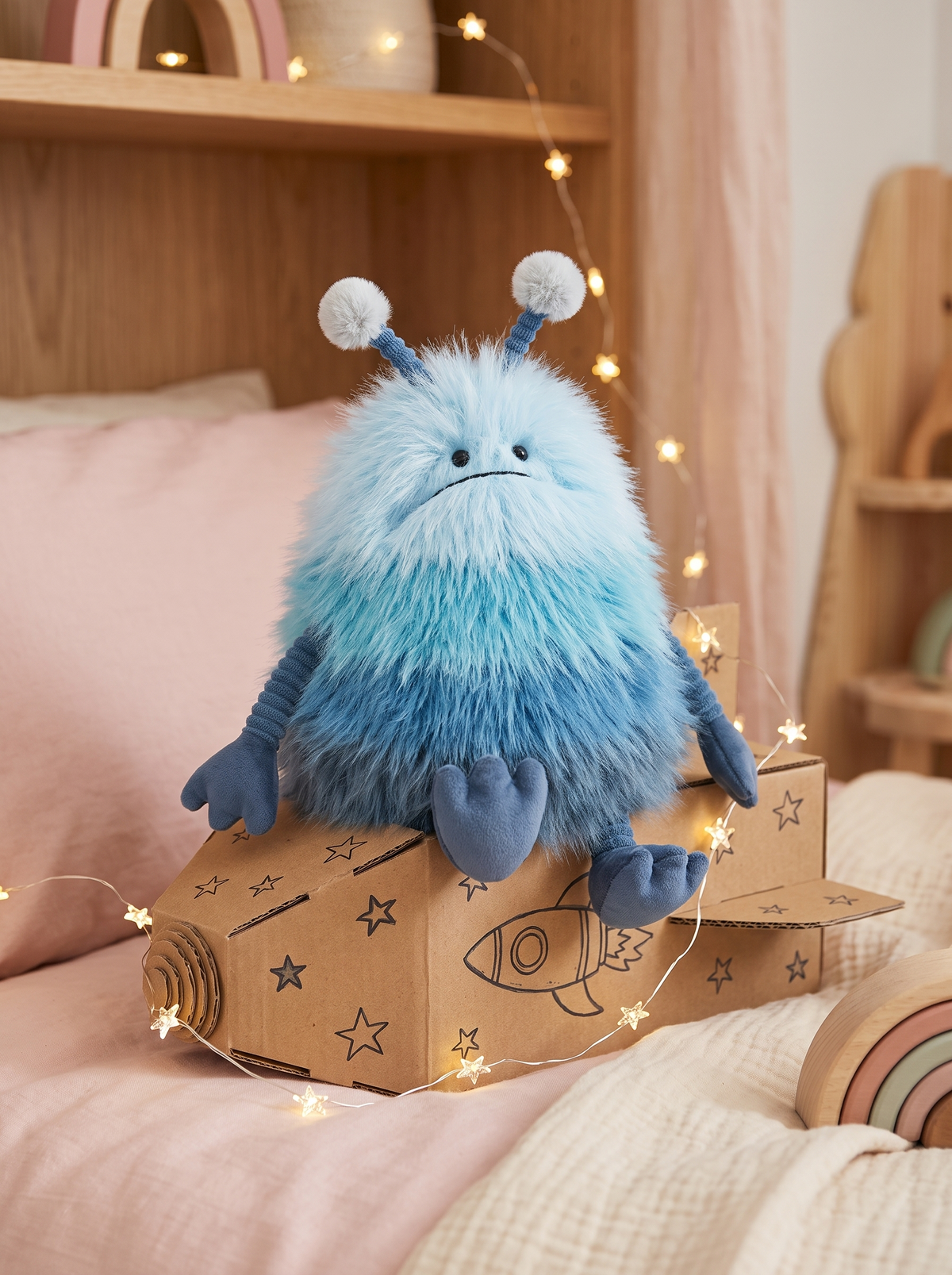 Blue Alien Plush Toy lifestyle scene