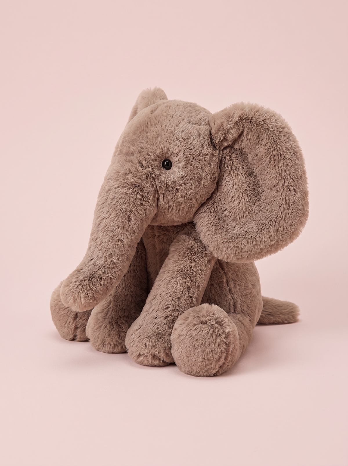 Elephant Plush Toy angled studio view