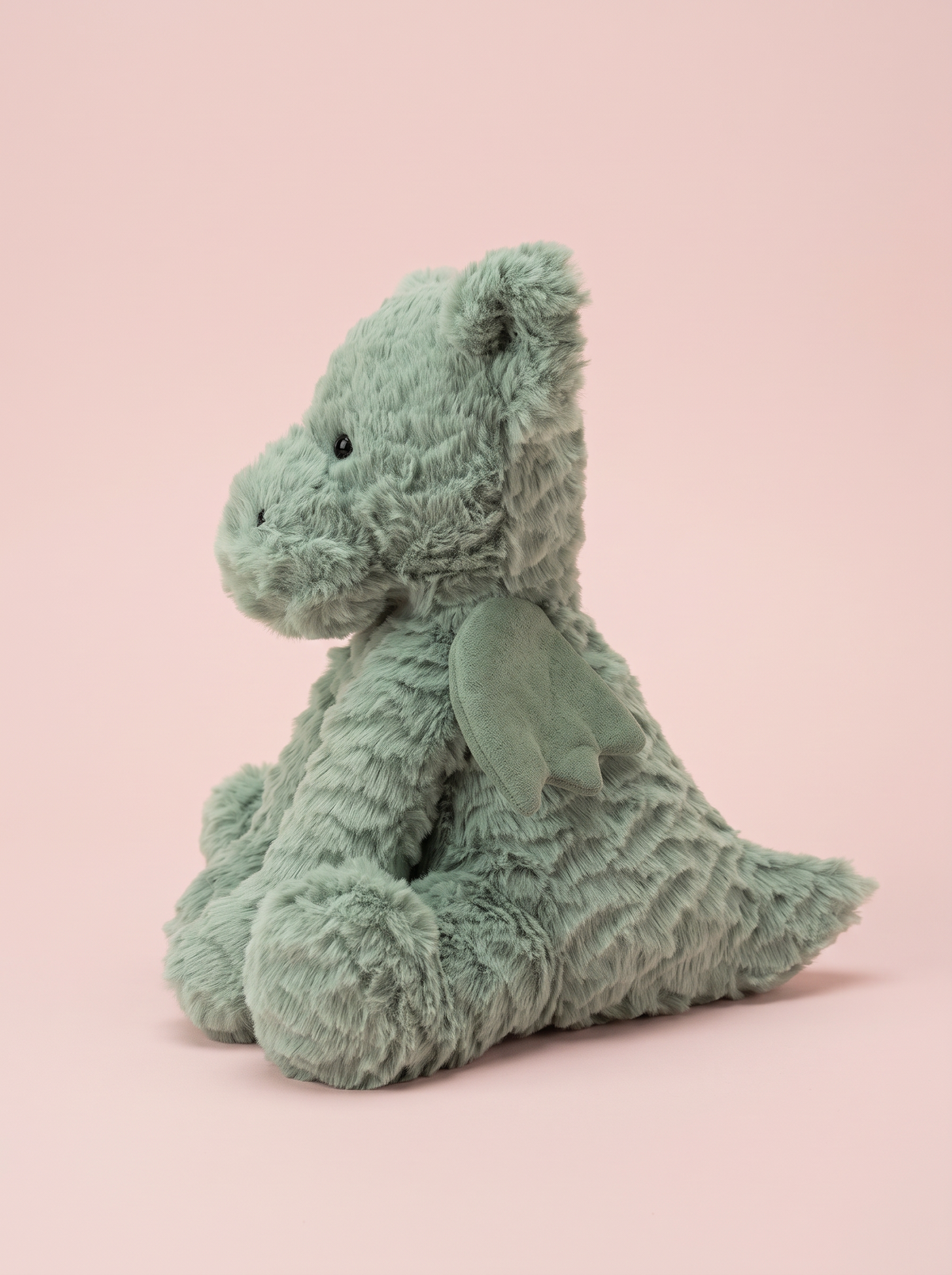 Fluffy Green Dragon Plush Toy alternate studio view
