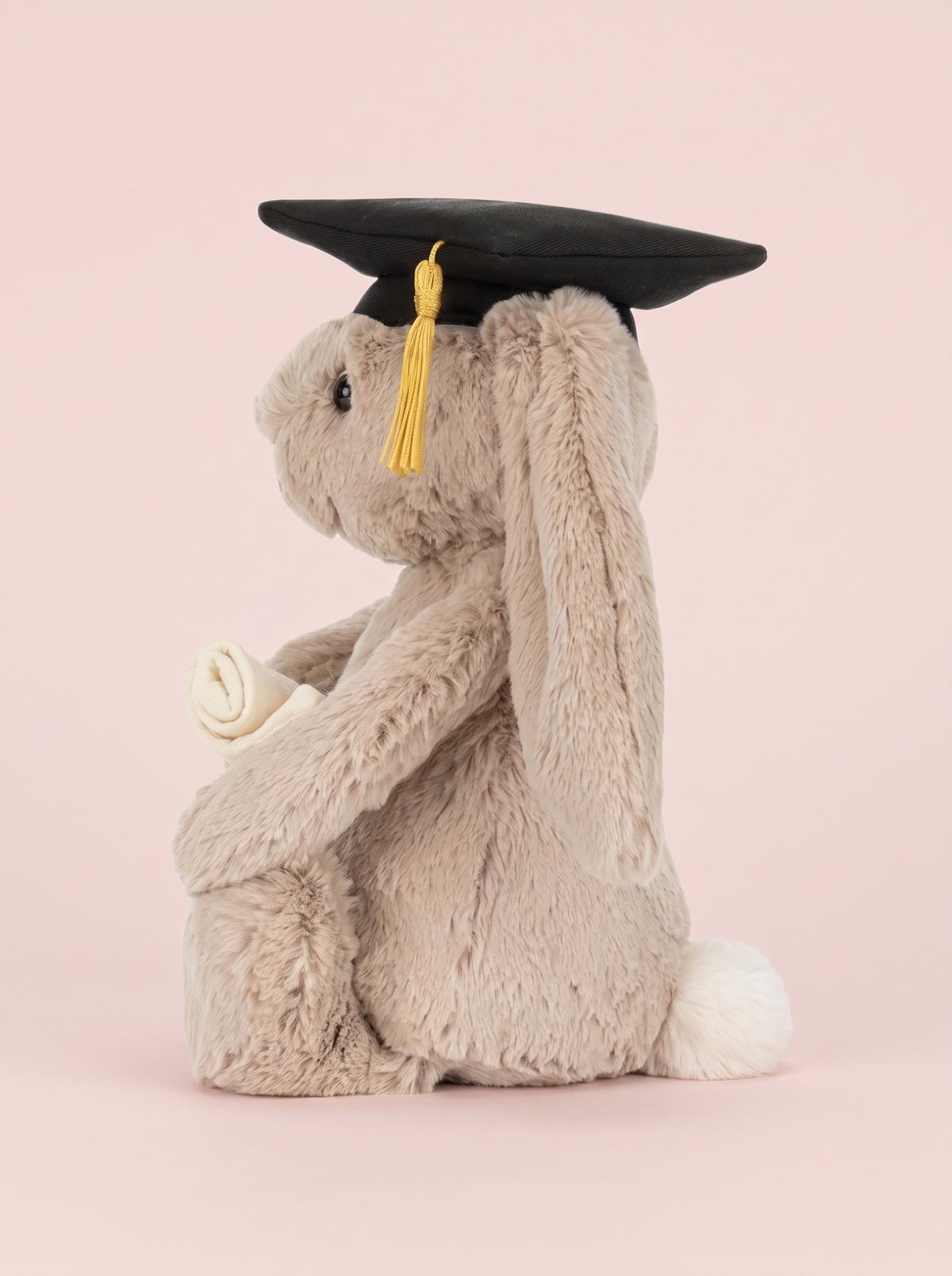 Graduation Bunny Plush Toy alternate studio view