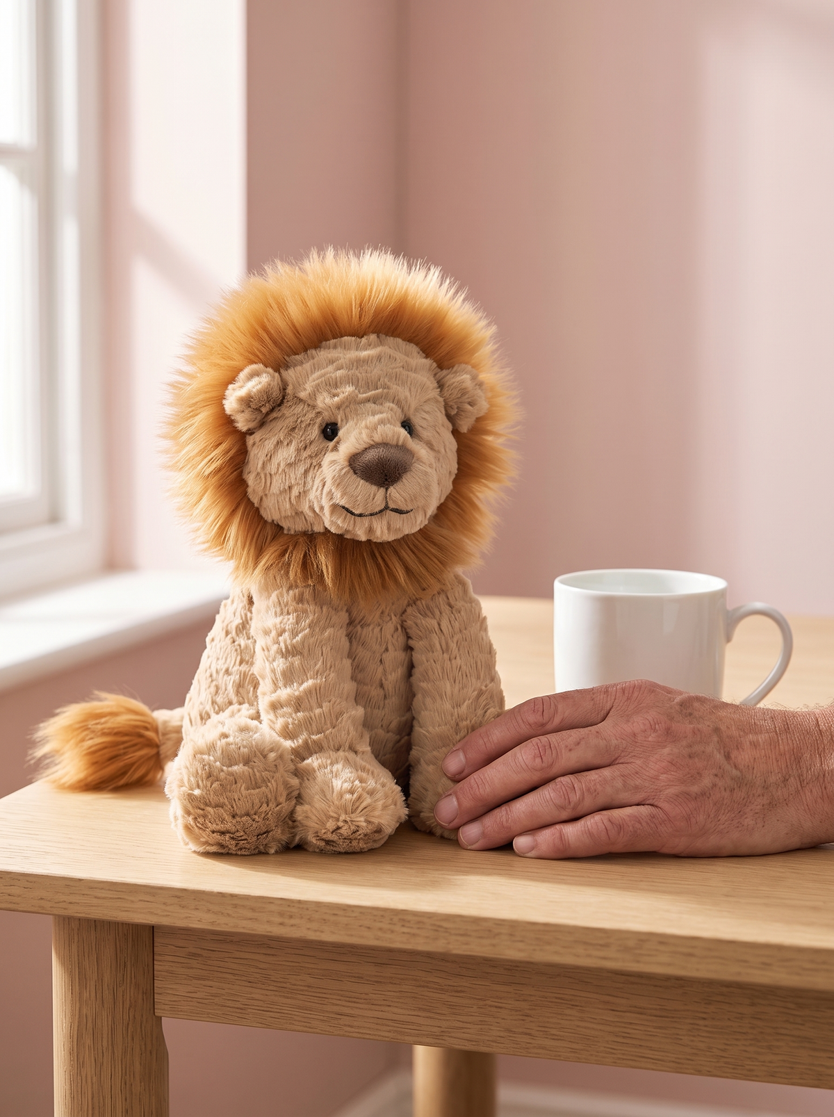 Lion Plush Toy styled in a home setting