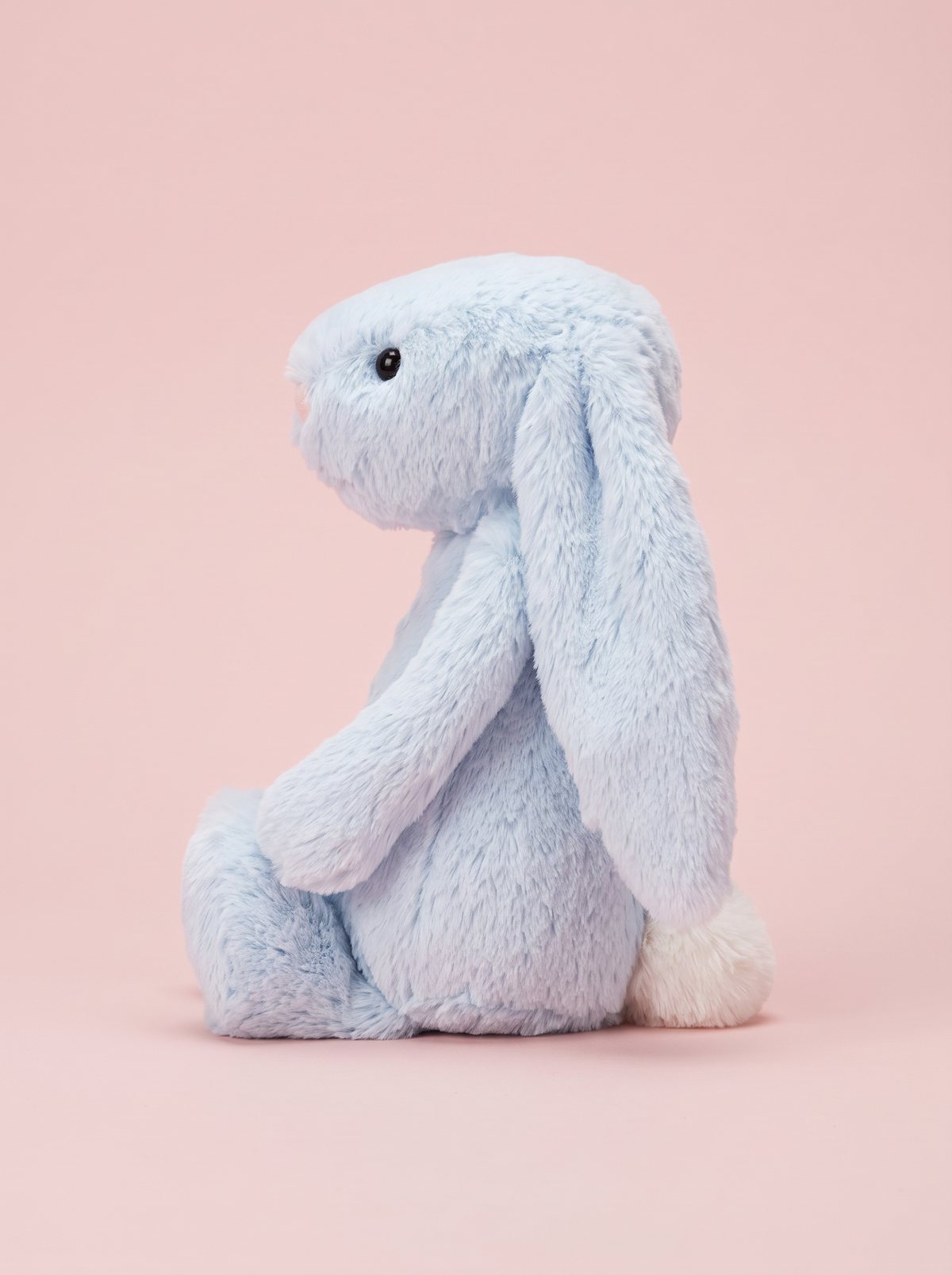Pale Blue Bunny Plush Toy alternate studio view