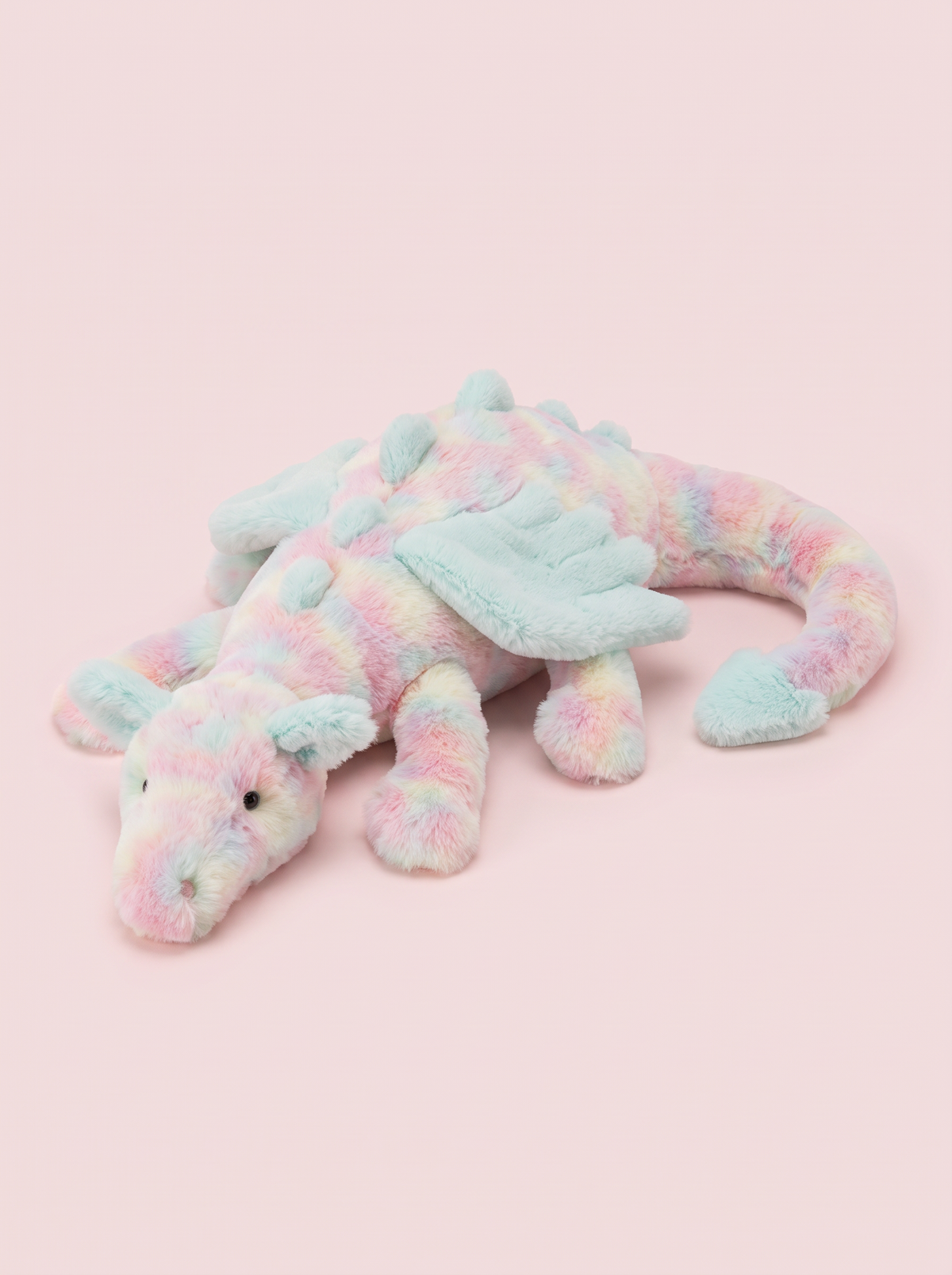 Pastel Rainbow Dragon Plush Toy alternate studio view
