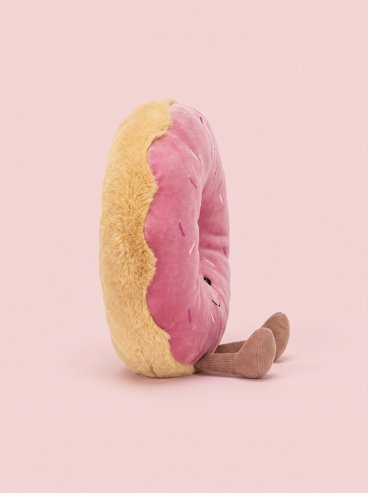 Pink Frosted Doughnut Plush Toy alternate studio view