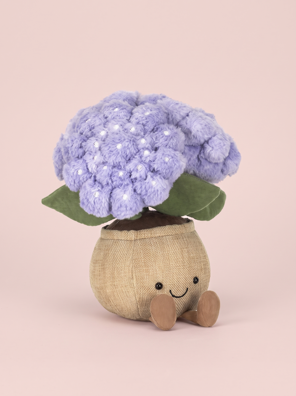 Potted Hydrangea Plush Toy angled studio view