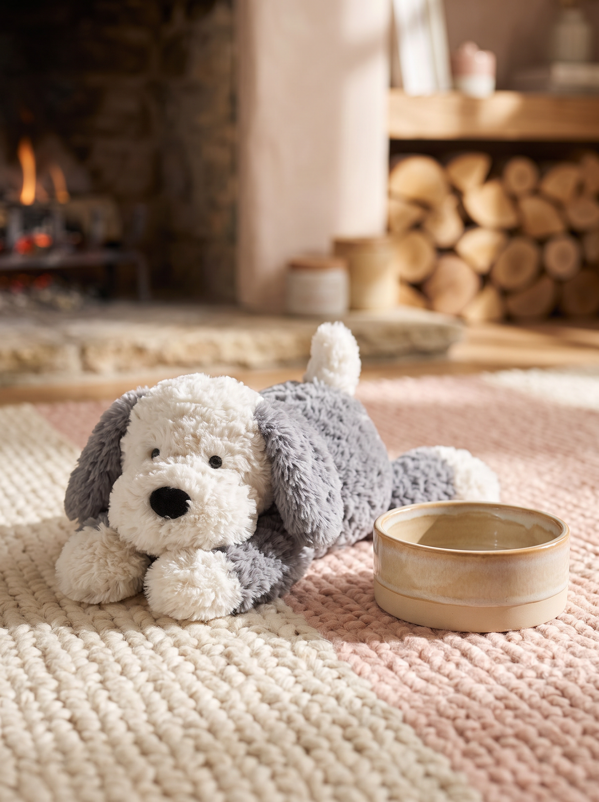 Sheepdog Puppy Plush Toy lifestyle scene