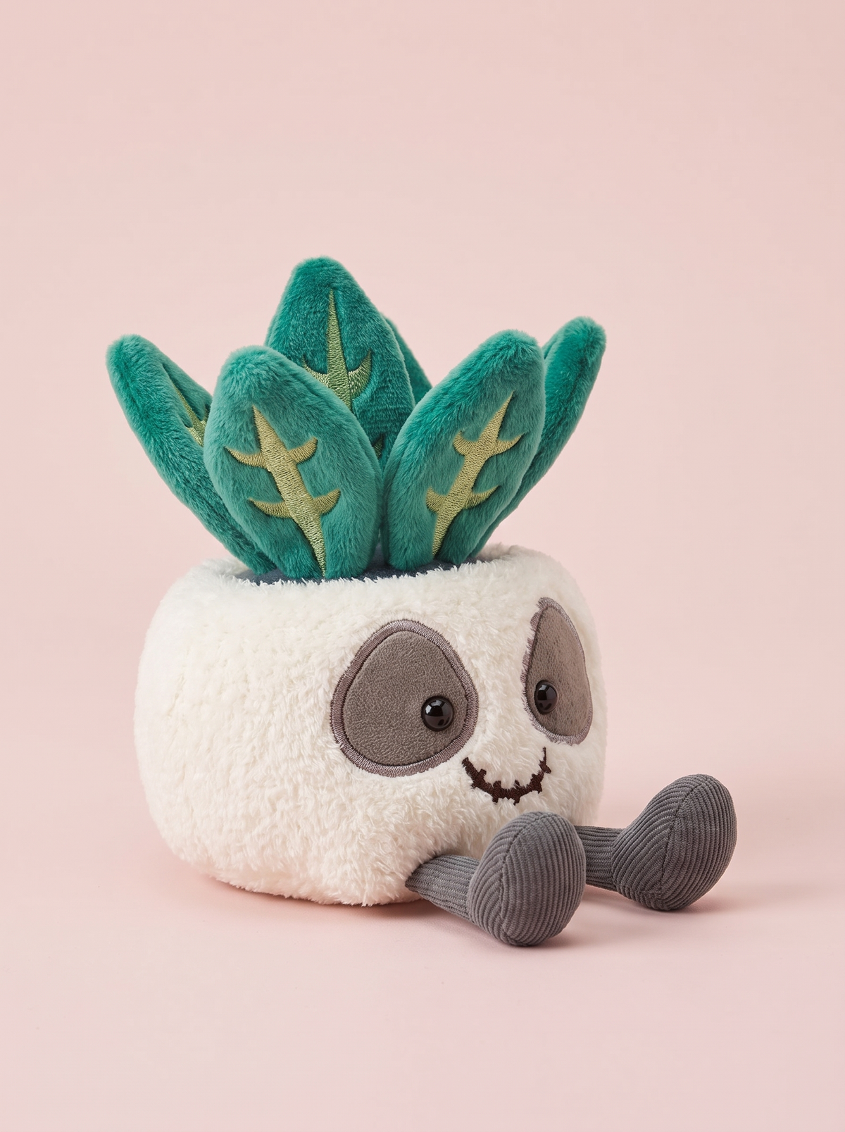 Skull Plant Pot Plush Toy angled studio view