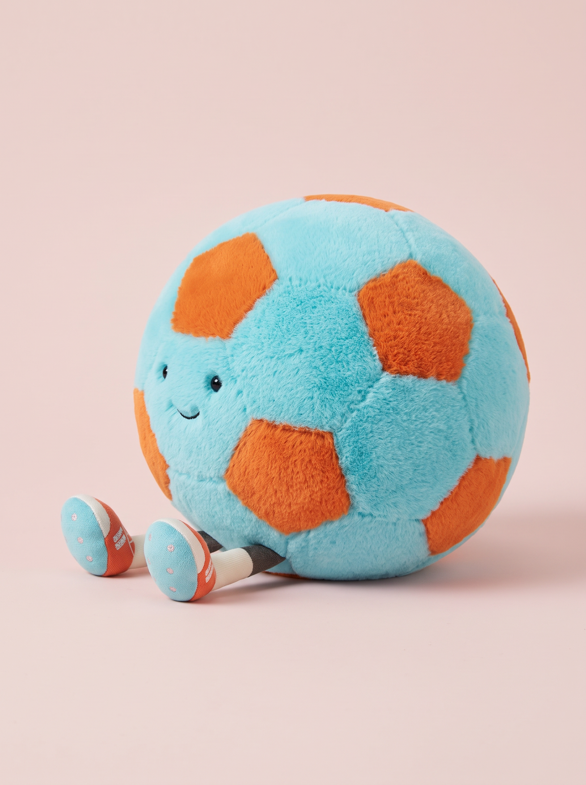 Soccer Ball Plush Toy angled studio view
